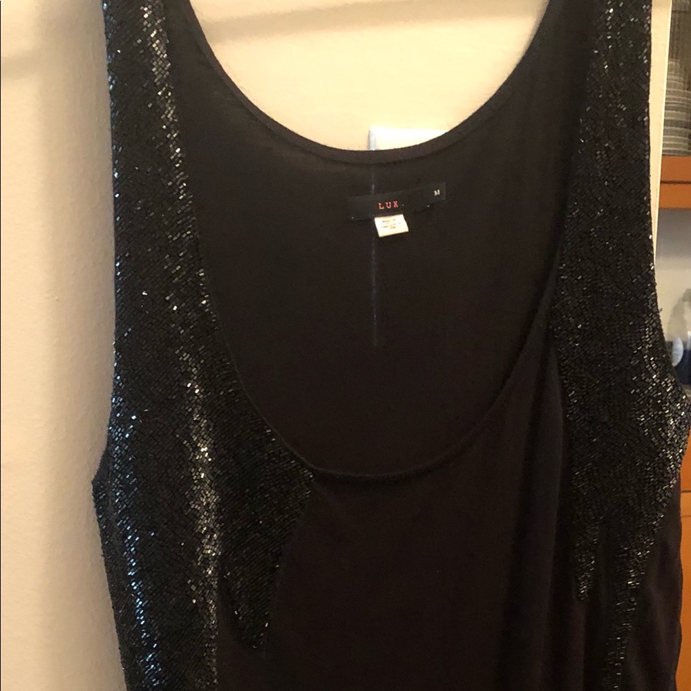 Urban Outfitters long black beaded top